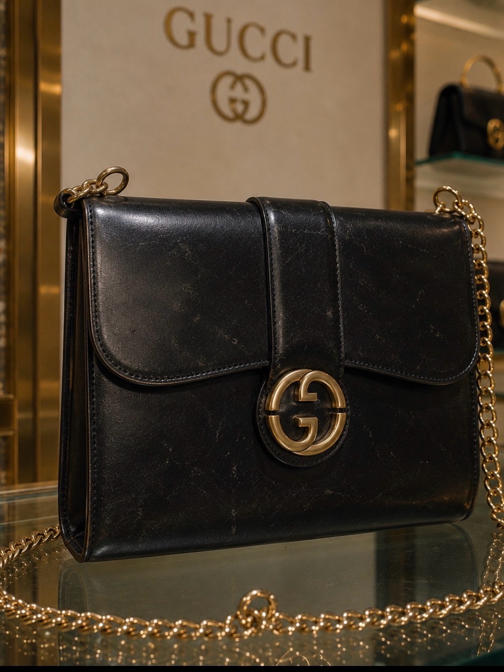 Authentic Gucci-Before Gucci Got Loud They Made Bags Like This. Black Leather